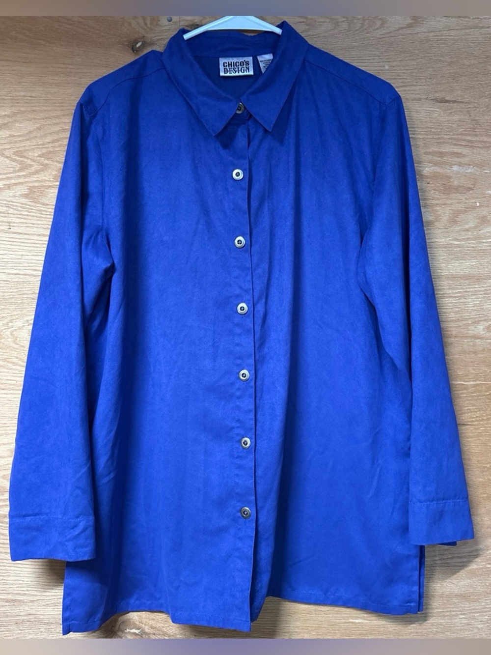 Chico's Purple Button-Front Faux Suede Shirt